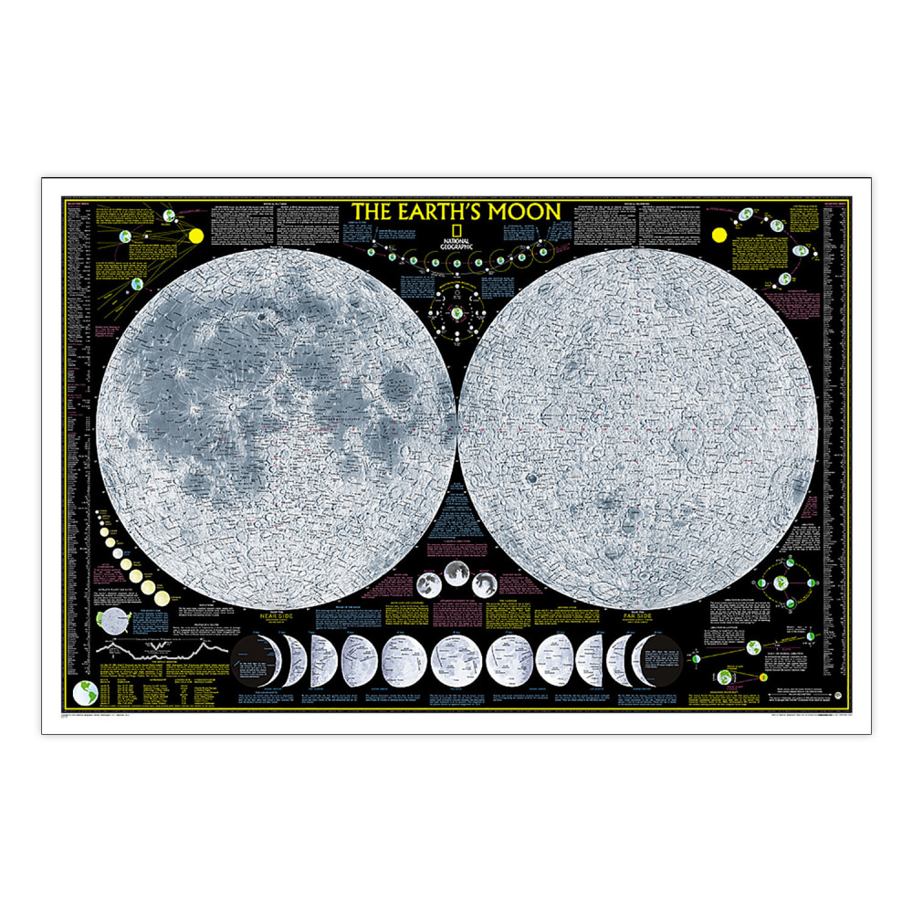 National Geographic Earths Moon Map, Laminated, 42.5in x 28.5in MPN:NGMRE00620137