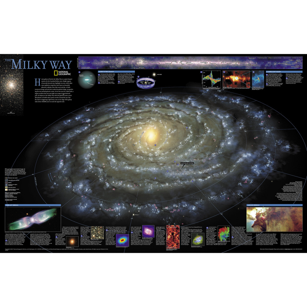 National Geographic The Milky Way Map, Laminated, 31.25in x 20.25in MPN:NGMRE00620140