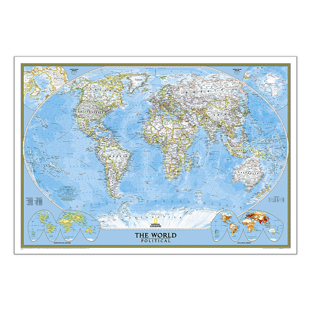 National Geographic World Classic Map, Laminated, 43.5in x 30.5in MPN:NGMRE00622002