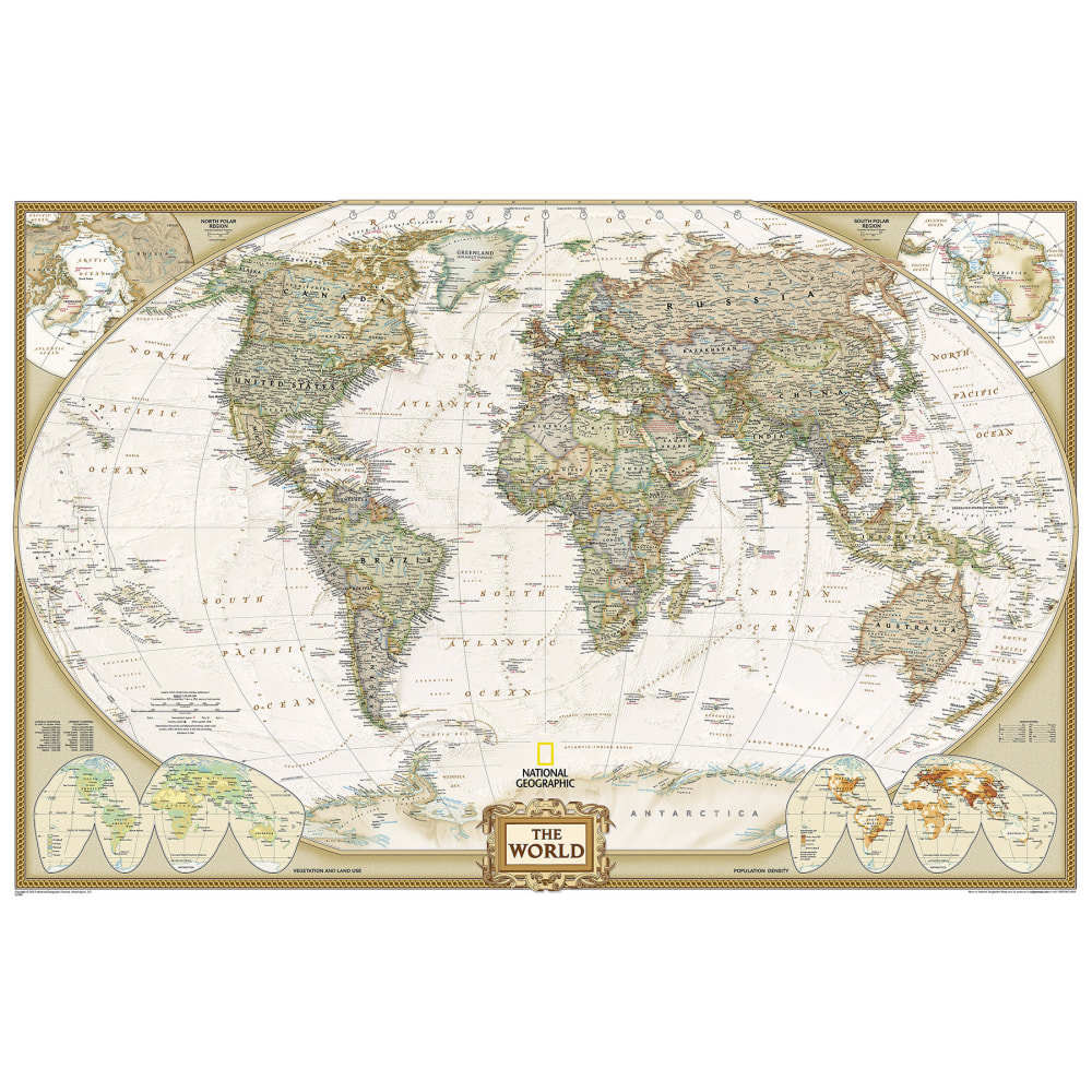 National Geographic World Executive Map, Enlarged and Laminated, 73in x 48in MPN:NGMRE00622088