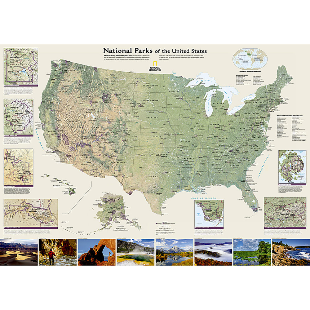 National Geographic National Parks Of the United States Map, Laminated, 42in x 30in MPN:NGMRE01020602