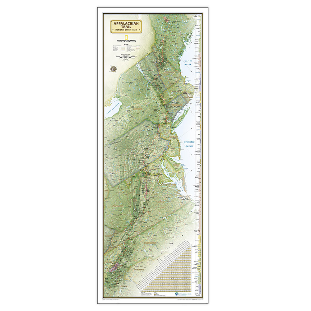 National Geographic Appalachian Trail Map, Laminated, 18in x 48in MPN:NGMRE01020743
