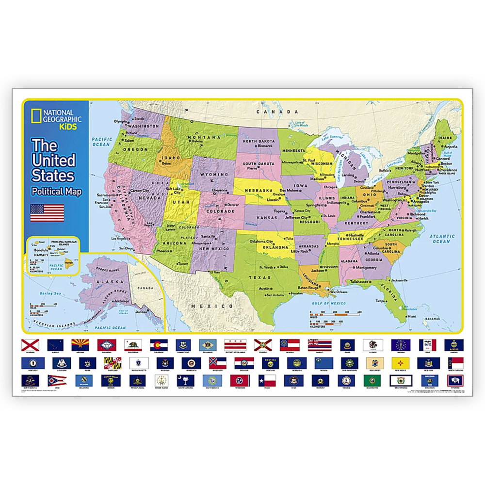 National Geographic United States for Kids Map, Laminated, 24in x 36in MPN:NGMRE01021159