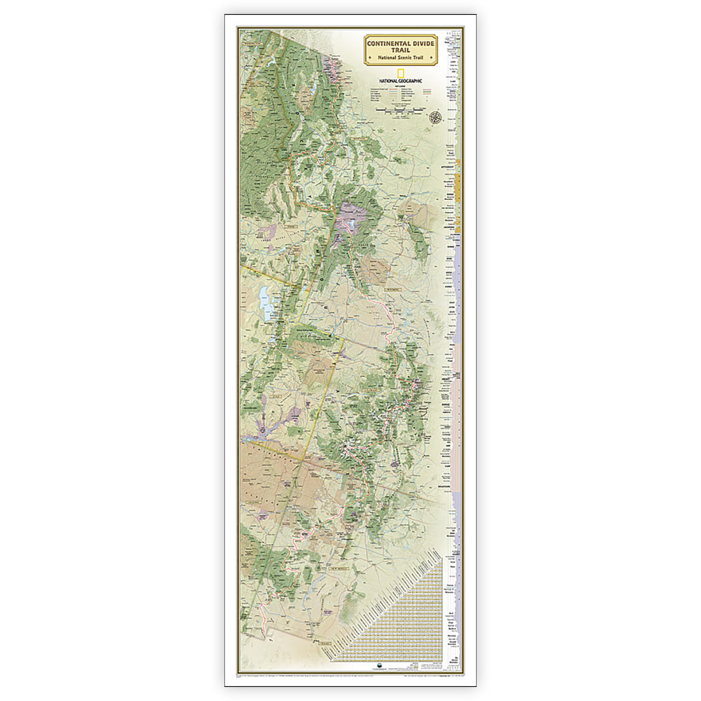 National Geographic Continental Divide Trail Map, In Gift Box, 18in x 48in MPN:NGMRE01021204X
