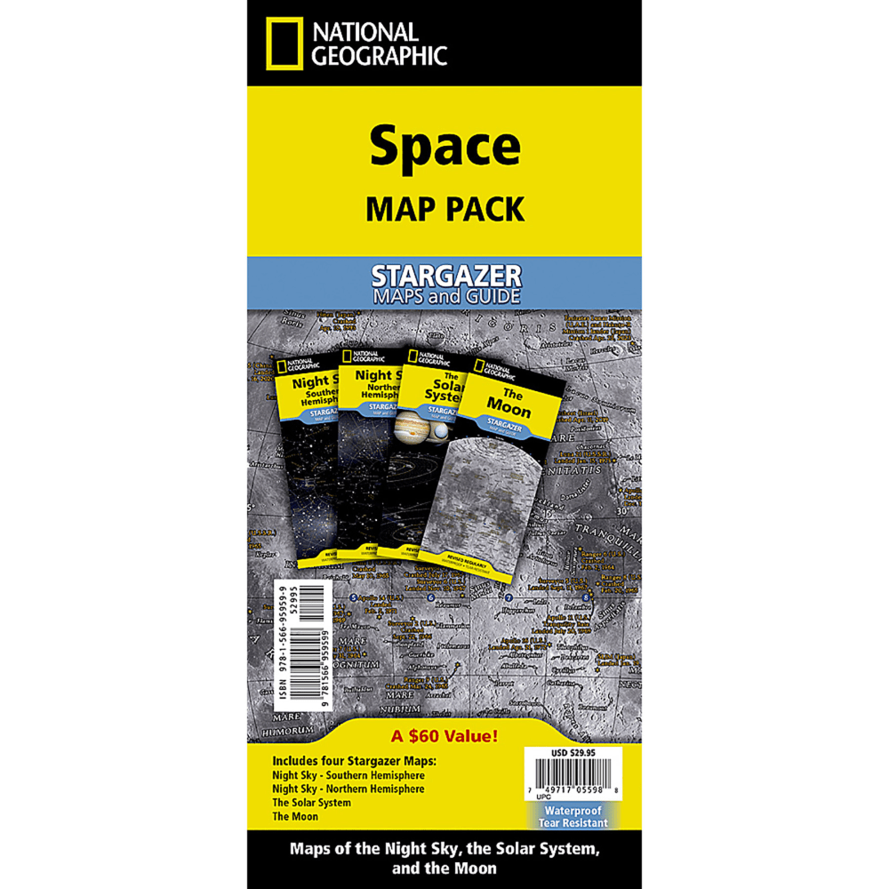National Geographic Space, Stargazer Map Pack Bundle, Folded: 4.25in x 9.25in, Flat: 25.25in x 18.5in MPN:NGMRE01021309B