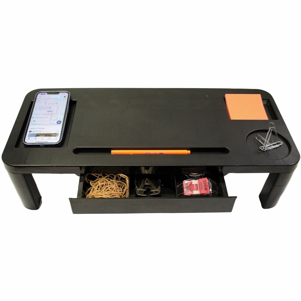 SKILCRAFT Three-Position-Adjustable Monitor Stand - 21in- Plastic - Black - - 7135324 MPN:7135324