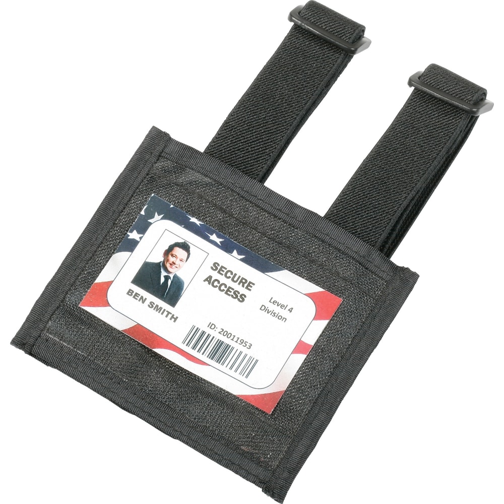 SKILCRAFT Armband ID Badge Holder - Support 3.75in x 2.63in Media - Vertical - Plastic, Vinyl - Black, Clear - 1 Each - TAA Compliant MPN:6660467