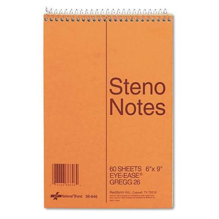 Steno Pad, Gregg, 6 x 9, Green MPN:36646