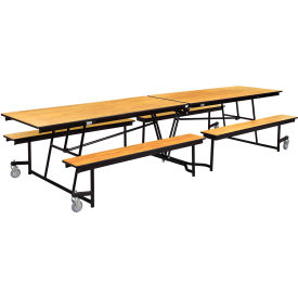 NPS® Mobile Cafeteria Table With Fixed Benches 145