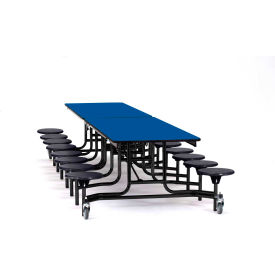 NPS® Mobile Cafeteria Table w/16 Black Stools 145