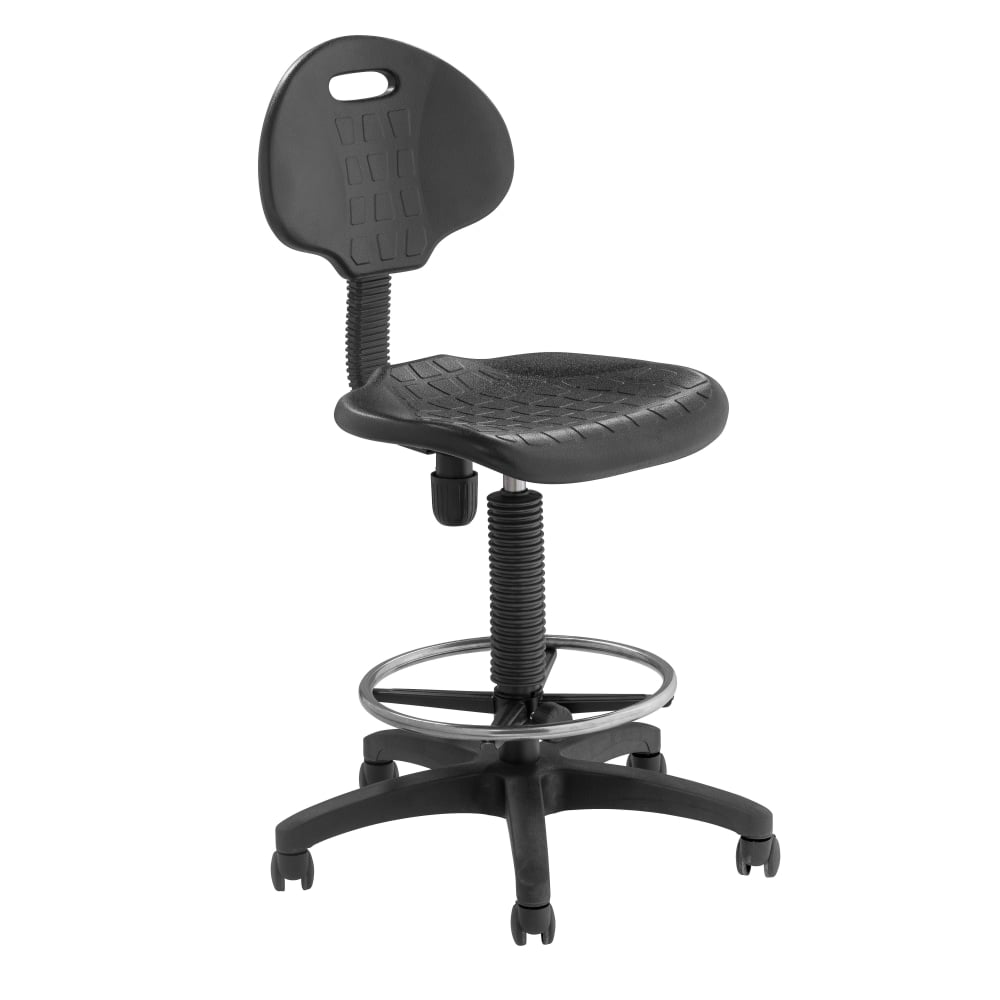 National Public Seating 6700 Series Kangaroo Polyurethane Task Chair Stool, 22 to 32in Seat Height, Black MPN:6722HB