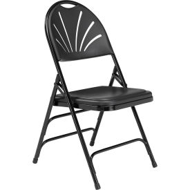 National Public Seating Plastic Folding Chair - Triple Brace - Black 1110****** - Pkg Qty 4