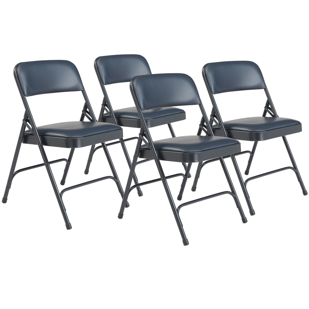 National Public Seating Series 1200 Folding Chairs, Blue/Char-Blue, Set Of 4 Chairs MPN:1204