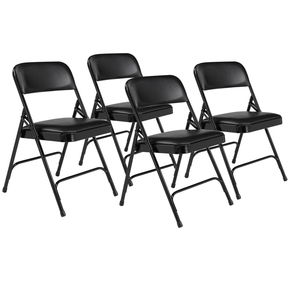 National Public Seating Series 1200 Folding Chairs, Black, Set Of 4 Chairs MPN:1210