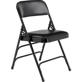 NPS Padded Vinyl Premium Folding Chair - Black - 1300 Series 1310 - Pkg Qty 4