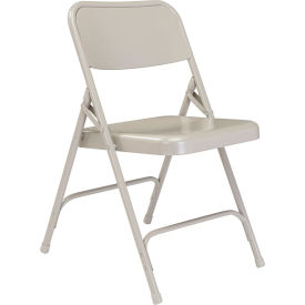 National Public Seating Steel Folding Chair - Premium with Double Brace - Gray 202 - Pkg Qty 4