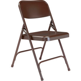 National Public Seating Steel Folding Chair - Premium with Double Brace - Brown 203 - Pkg Qty 4