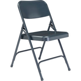 National Public Seating Steel Folding Chair - Premium with Double Brace - Blue 204 - Pkg Qty 4
