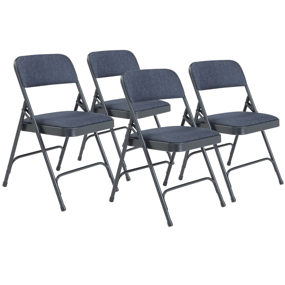 National Public Seating 2200 2-Hinge Folding Chairs, Blue/Char-Blue, Set Of 4 Chairs MPN:2204