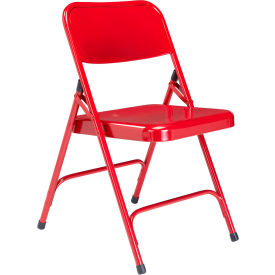 National Public Seating Steel Folding Chair - Premium with Double Brace - Red 240 - Pkg Qty 4