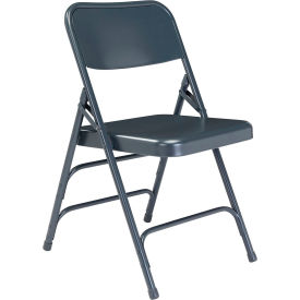 National Public Seating Steel Folding Chair - Premium with Triple Brace - Blue 304 - Pkg Qty 4