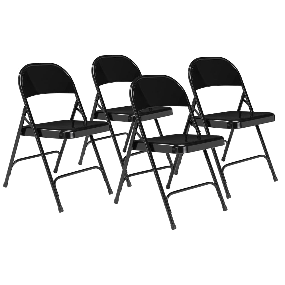 National Public Seating Series 50 Steel Folding Chairs, Black, Set Of 4 Chairs MPN:510