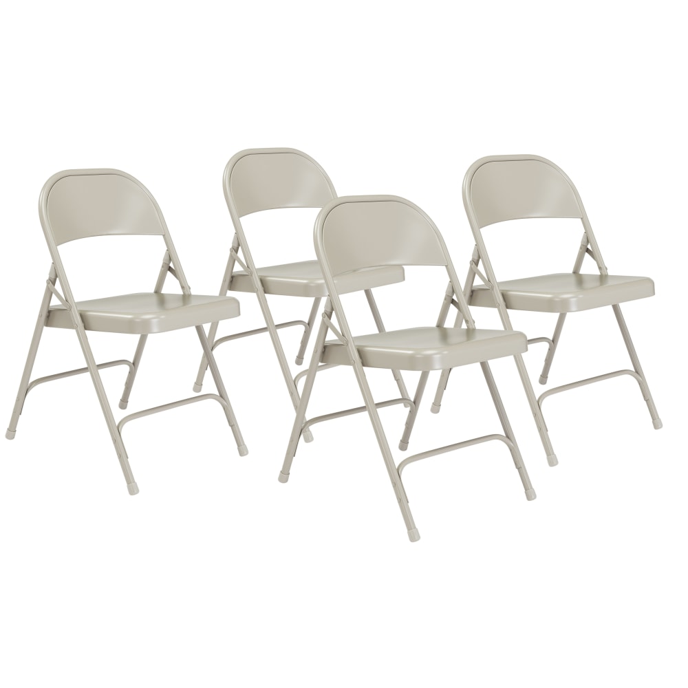 National Public Seating Series 50 Steel Folding Chairs, Gray, Set Of 4 Chairs MPN:52