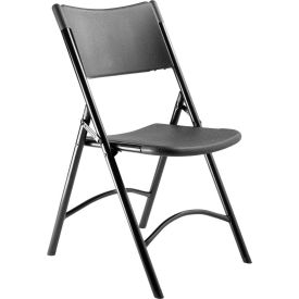NPS® Heavy Duty Plastic Folding Chair - Black - 600 Series - Pack of 4 610