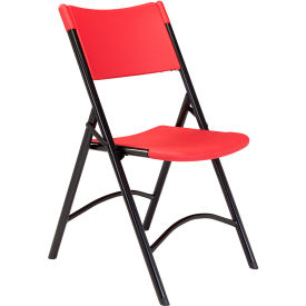 National Public Seating Folding Chair - Blow Molded Resin - Red 640 - Pkg Qty 4