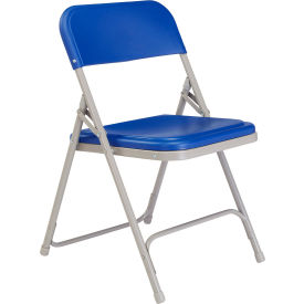 National Public Seating Plastic Folding Chair - Blue Seat/Gray Frame 805 - Pkg Qty 4