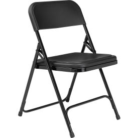 National Public Seating Steel Folding Chair - Plastic Seat - Black Seat/Black Frame 810*****##* - Pkg Qty 4