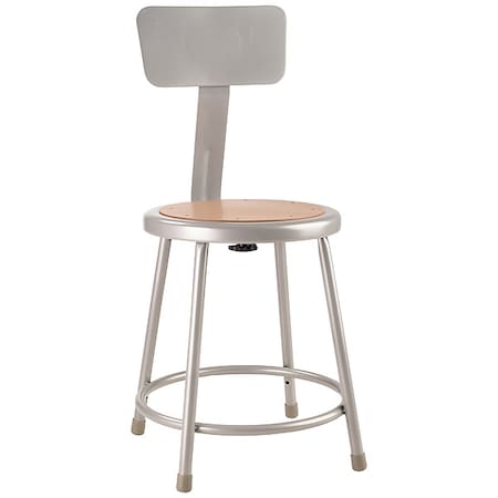 Round Stool with Backrest, Height 18