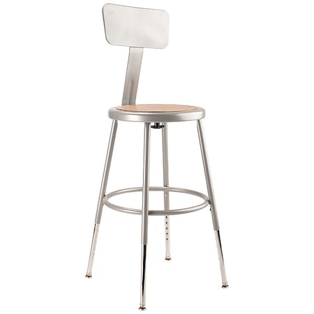 Round Stool with Backrest, Height 19