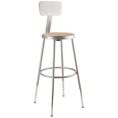 Round Stool with Backrest, Height 25