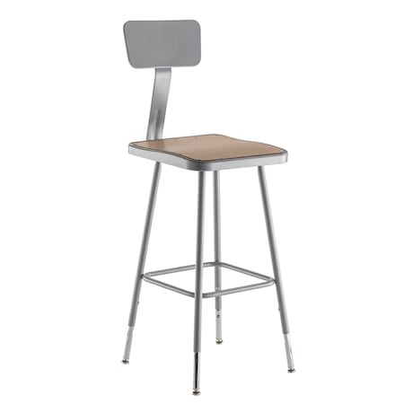 Square Stool with Backrest, Height 25