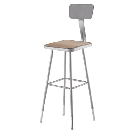 Square Stool with Backrest, Height 31
