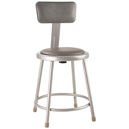 Round Stool with Backrest, Height 18