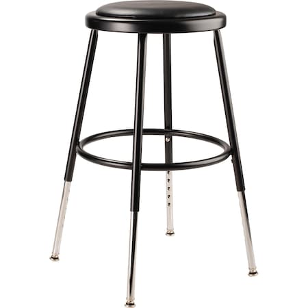 Adjustable Stool, Steel, Vinyl, Black, Number of Casters: 4 MPN:6418H-10