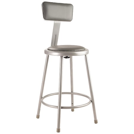 Round Stool with Backrest, Height 24