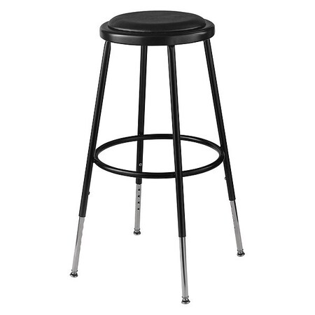 Adjustable Stool, Steel, Vinyl, Black MPN:6424H-10