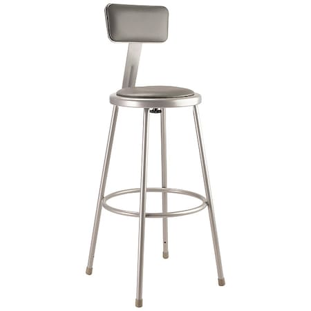 Round Stool with Backrest, Height 30