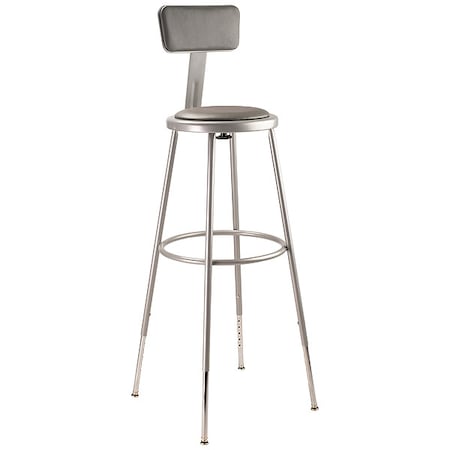Round Stool with Backrest, Height 31