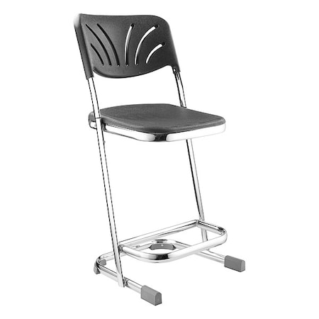 Square Stool with Backrest, Height 22