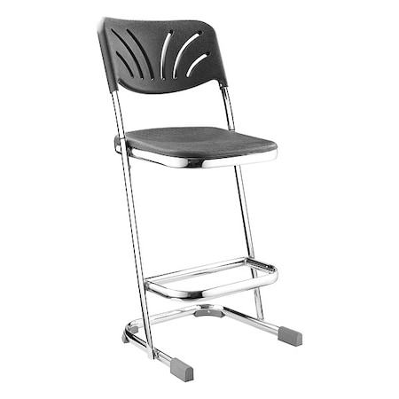 Square Stool with Backrest, Height 24