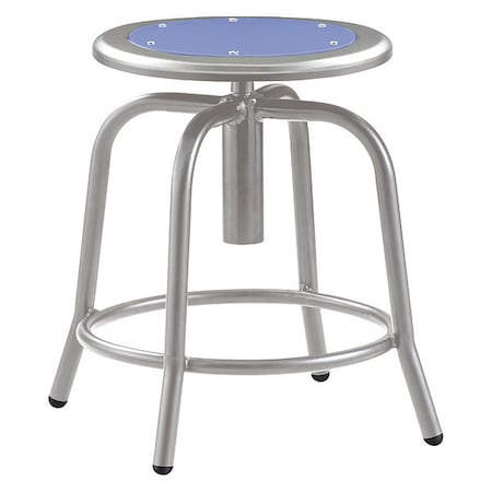 Adj. Stool, Blue Seat, Gry Frame, 18