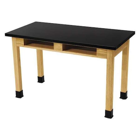 Science Lab Table With Book Compartments, Wood (Frame), Solid Wood (Legs) Frame, 60