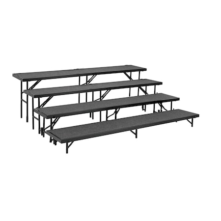 Straight Standing Choral Riser, 4 Level, Gray Carpet MPN:RS4LC-02
