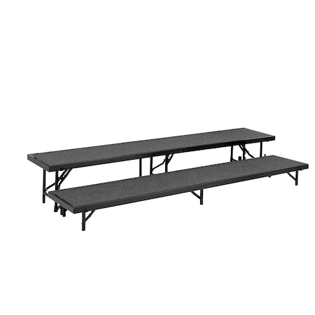 Tapered Standing Choral Riser, 2 Level, Grey Carpet MPN:RT2LC-02
