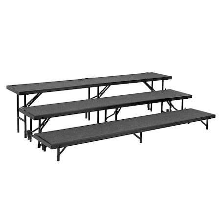 Tapered Standing Choral Riser, 3 Level, Grey Carpet MPN:RT3LC-02