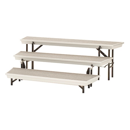 TransPort 3-Level Tapered Choral Riser, Grey Carpet MPN:TPR72